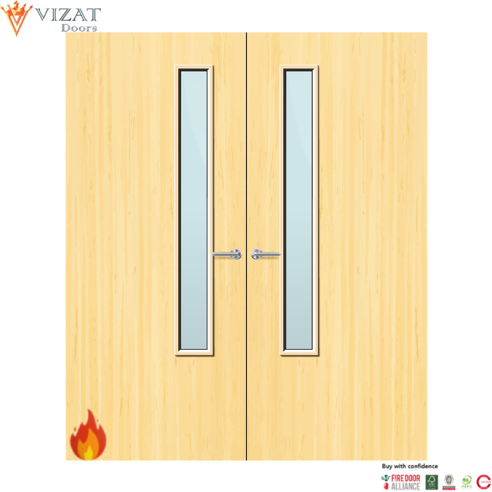 Koto Veneer 20G Glazed Pair FD60 Internal Fire Door