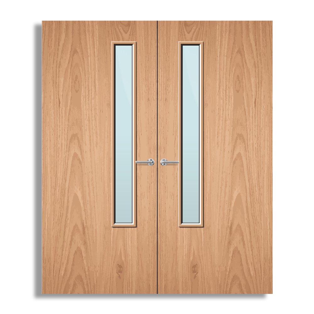 Plywood Paint Grade 20G Glazed Pair FD60 Internal Fire Door