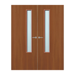 Load image into Gallery viewer, Sapele Veneer 20G Glazed Pair FD30 Internal Fire Door