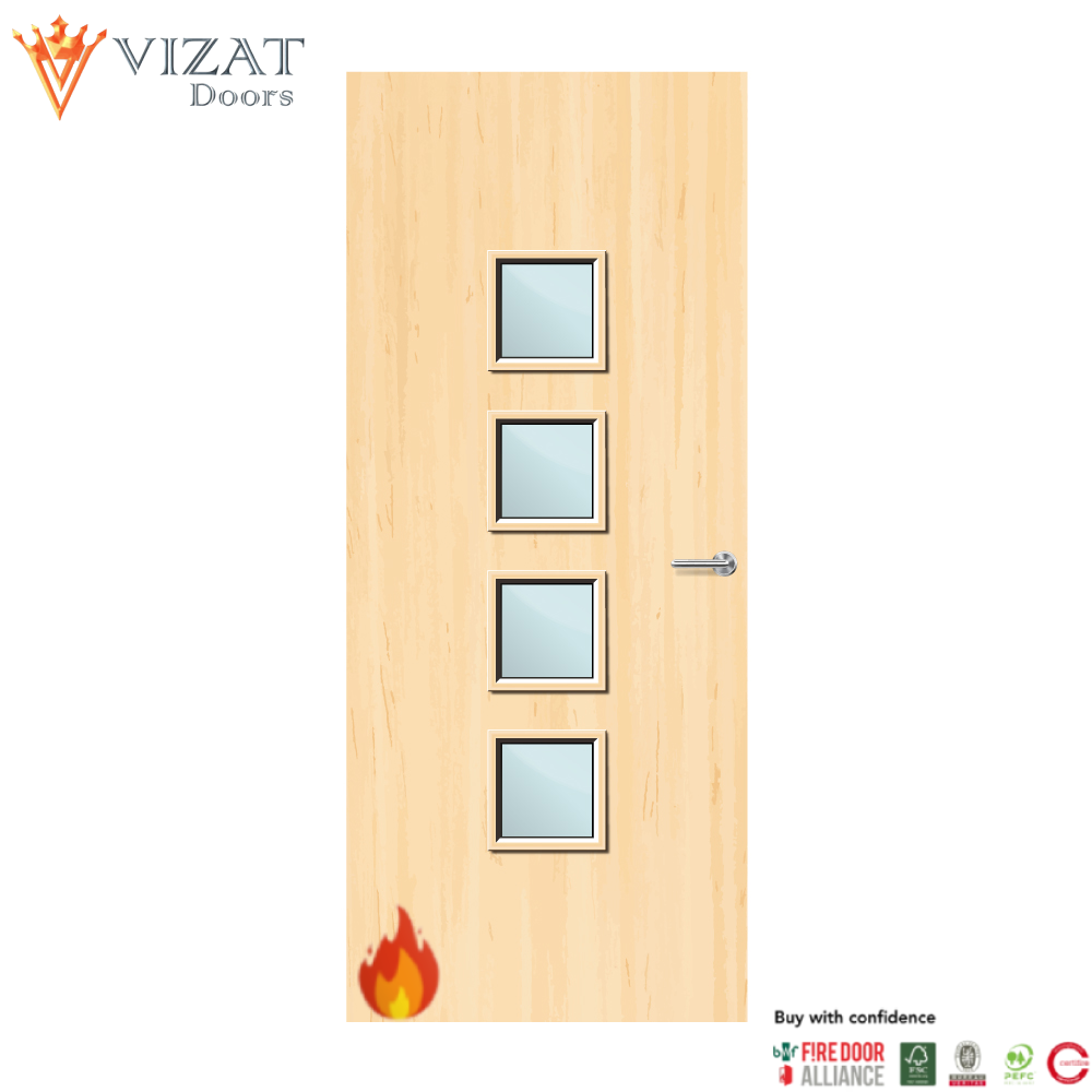 Ash Veneer 22G Glazed FD60 Internal Fire Door