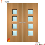 Load image into Gallery viewer, Beech Veneer 22G Glazed Pair FD60 Internal Fire Door