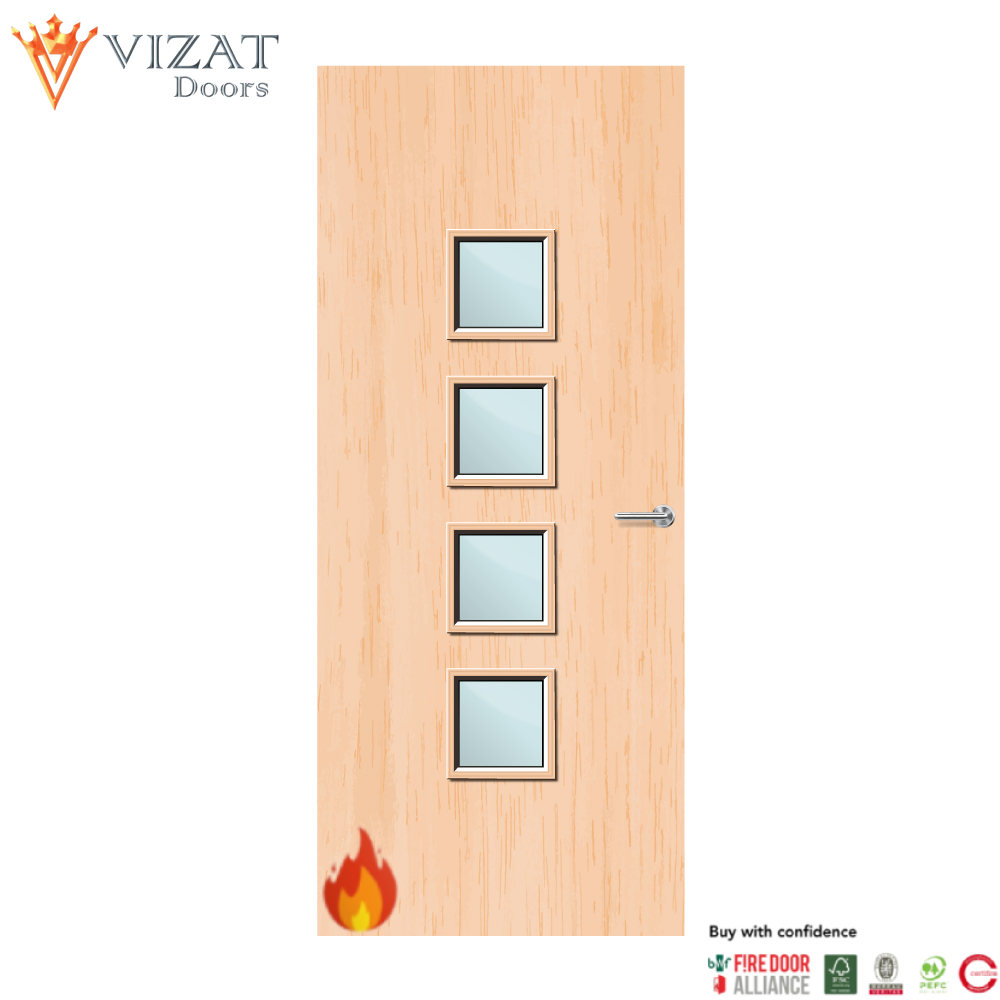 Maple Veneer 22G Glazed FD30 Internal Fire Door