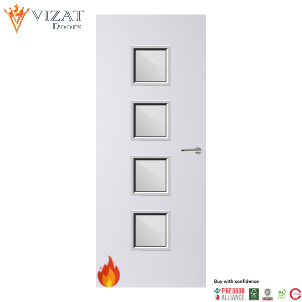 Internal Plywood Paint Grade Premium 22G Glazed FD60 Fire Door