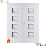 Load image into Gallery viewer, Internal Plywood Paint Grade Premium 22G Glazed Pair FD60 Fire Door