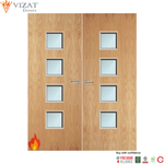 Load image into Gallery viewer, Oak Veneer 22G Glazed Pair FD60 Internal Fire Door