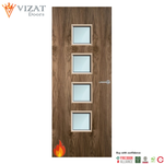 Load image into Gallery viewer, Walnut Veneer 22G Glazed FD60 Fire Internal Door