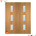 Load image into Gallery viewer, Beech Veneer 23G Glazed Pair FD60 Internal Fire Door