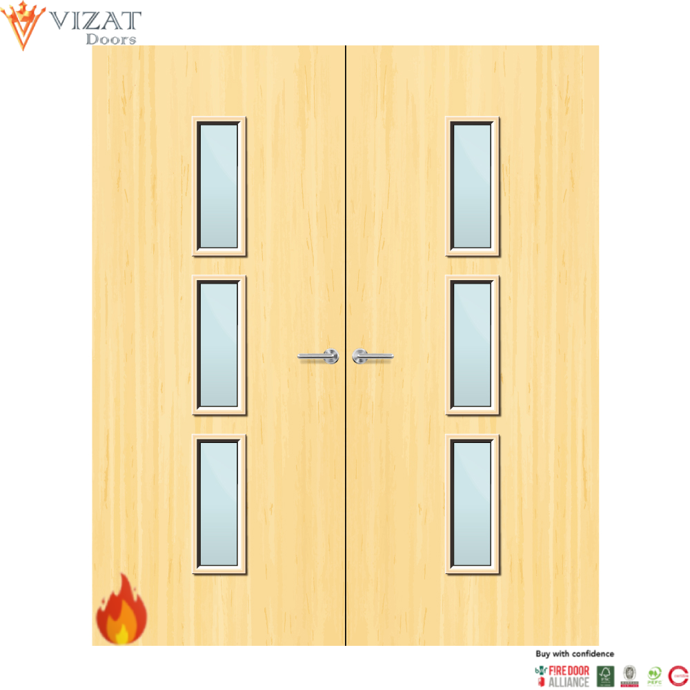 Koto Veneer 23G Glazed Pair FD60 Internal Fire Door