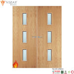 Load image into Gallery viewer, Oak Veneer 23G Glazed Pair FD30 Internal Fire Door