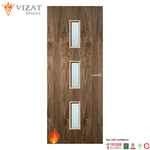 Load image into Gallery viewer, Walnut Veneer 23G Glazed FD30 Internal Fire Door