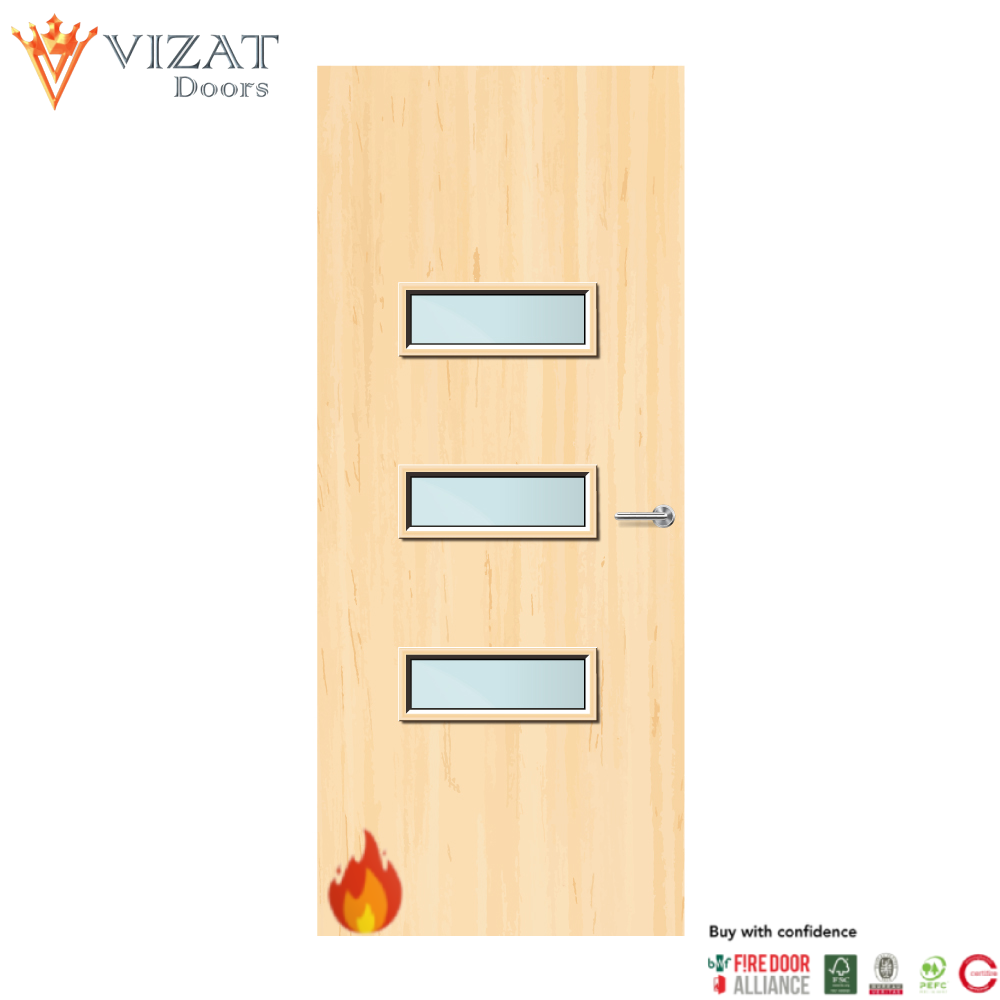 Ash Veneer 24G Glazed FD60 Internal Fire Door