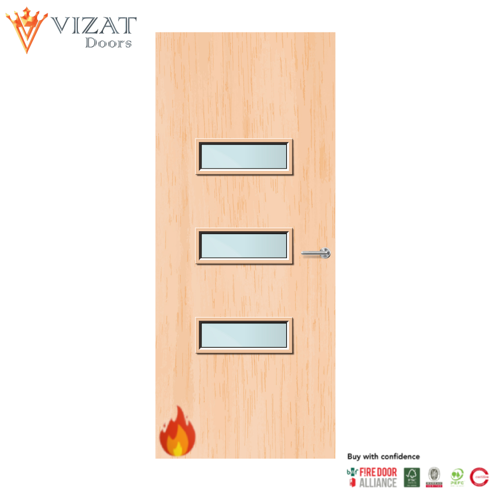 Maple Veneer 24G Glazed FD30 Internal Fire Door