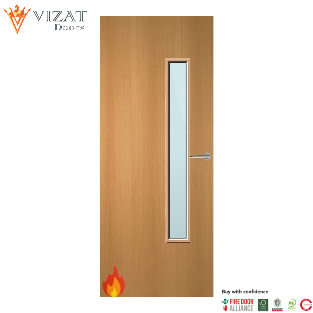 Beech Veneer 25G Glazed FD60 Internal Fire Door