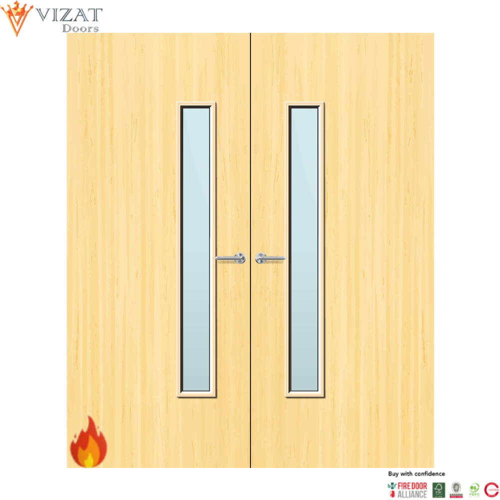 Koto Veneer 25G Glazed Pair FD60 Internal Fire Door