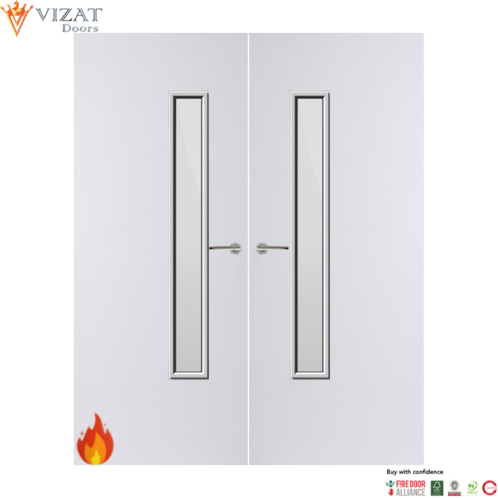 Internal Plywood Paint Grade Premium 25G Glazed Pair FD60 Fire Door