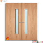 Load image into Gallery viewer, Plywood Paint Grade 25G Glazed Pair FD60 Internal Fire Door