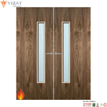 Load image into Gallery viewer, Walnut Veneer 25G Glazed Pair FD60 Internal Fire Door