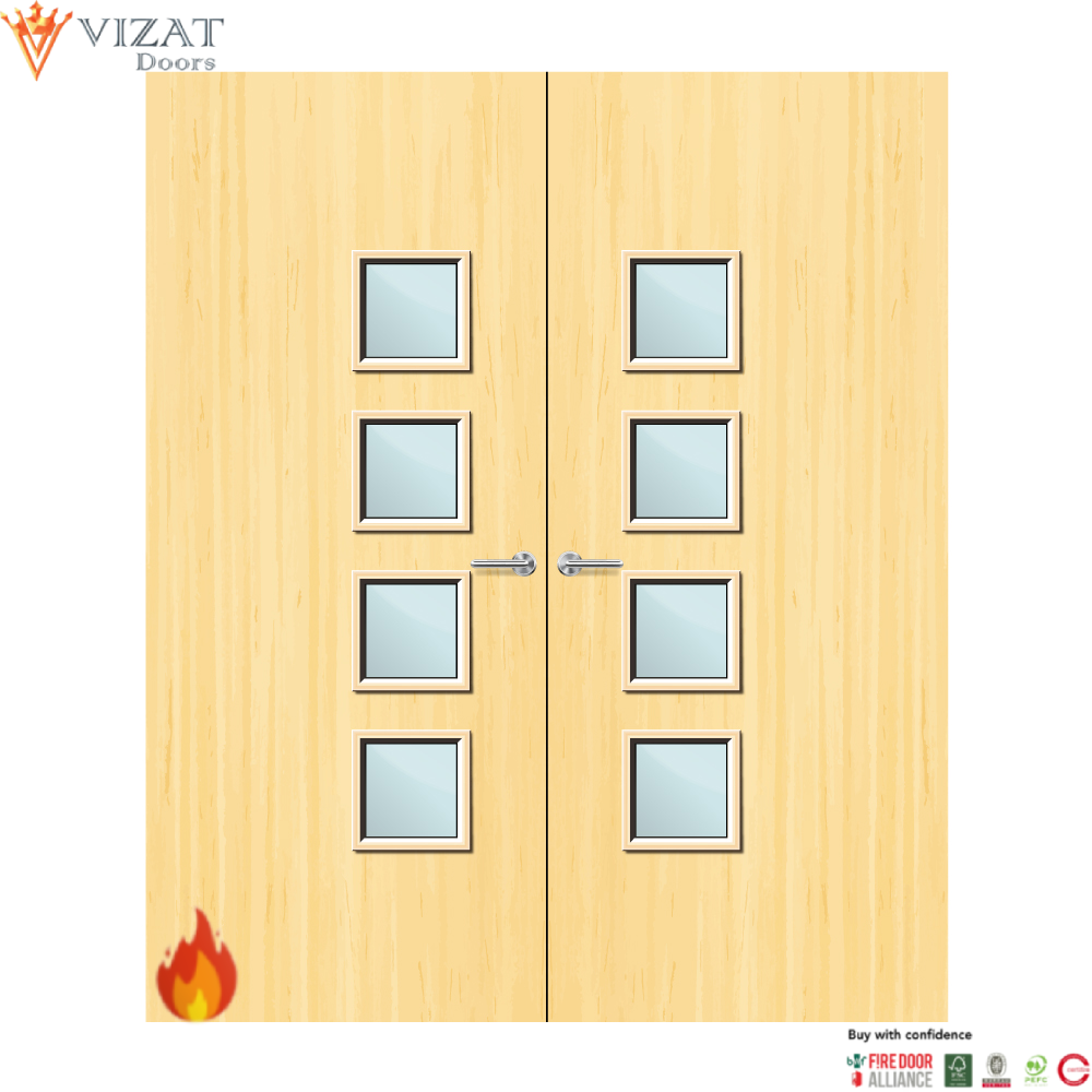Koto Veneer 26G Glazed Pair FD60 Internal Fire Door