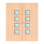 Load image into Gallery viewer, Maple Veneer 26G Glazed Pair FD60 Internal Fire Door