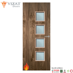 Load image into Gallery viewer, Walnut Veneer 26G Glazed FD30 Internal Fire Door