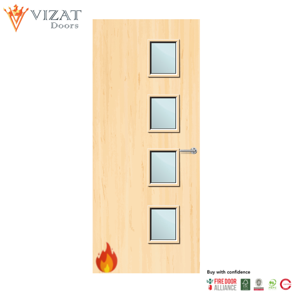 Ash Veneer 27G Glazed FD60 Internal Fire Door