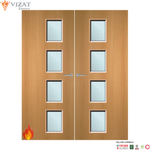 Load image into Gallery viewer, Beech Veneer 27G Glazed Pair FD60 Internal Fire Door