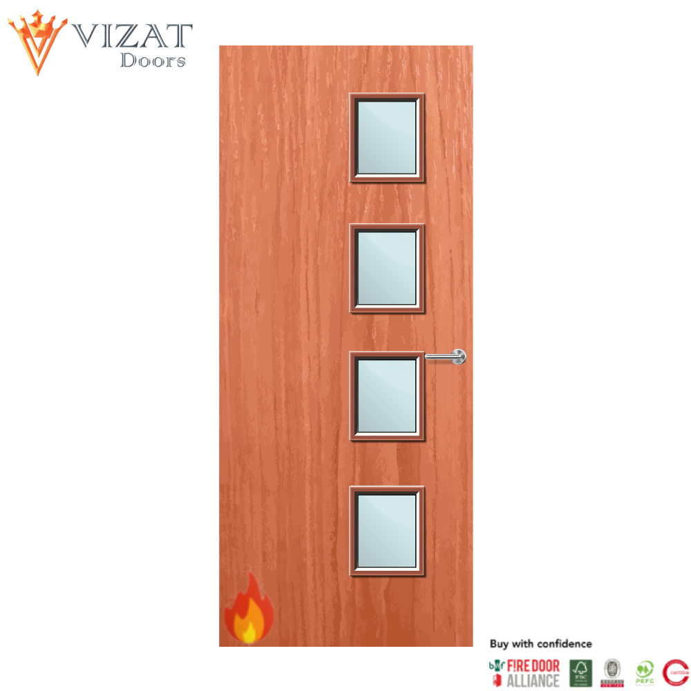 Cherry Veneer 27G Glazed FD60 Internal Fire Door
