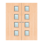 Load image into Gallery viewer, Maple Veneer 27G Glazed Pair FD60 Internal Fire Door
