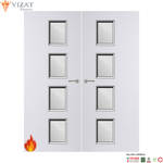 Load image into Gallery viewer, Internal Plywood Paint Grade Premium 27G Glazed Pair FD60 Fire Door