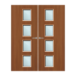 Load image into Gallery viewer, Sapele Veneer 27G Glazed Pair FD60 Internal Fire Door