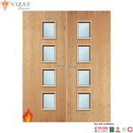 Load image into Gallery viewer, Oak Veneer 27G Glazed Pair FD60 Internal Fire Door