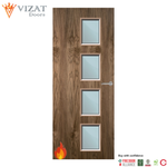 Load image into Gallery viewer, Walnut Veneer 27G Glazed FD30 Internal Fire Door
