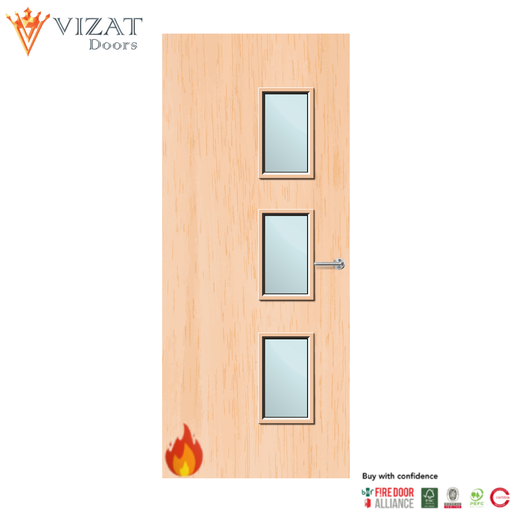 Maple Veneer 28G Glazed FD30 Internal Fire Door