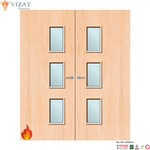 Load image into Gallery viewer, Maple Veneer 28G Glazed Pair FD60 Internal Fire Door