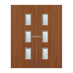 Load image into Gallery viewer, Sapele Veneer 28G Glazed Pair FD60 Internal Fire Door