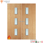 Load image into Gallery viewer, Oak Veneer 28G Glazed Pair FD60 Internal Fire Door
