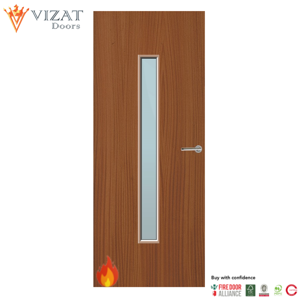 Sapele Veneer 29G Glazed FD30 Internal Fire Door