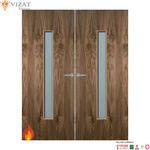Load image into Gallery viewer, Walnut Veneer 29G Glazed Pair FD60 Internal Fire Door