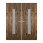 Load image into Gallery viewer, Walnut Veneer 29G Glazed Pair FD60 Internal Fire Door