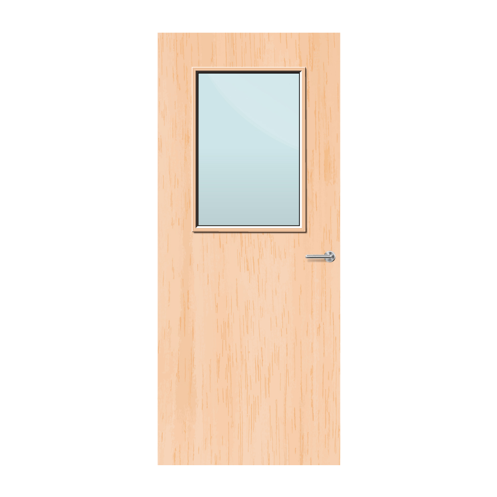 Maple Veneer 2G Glazed FD60 Internal Fire Door