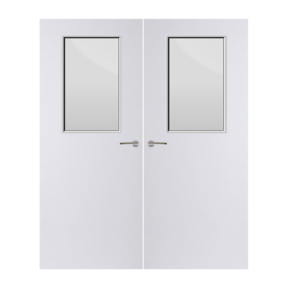 Internal Plywood Paint Grade Premium 2G Glazed Pair FD60 Fire Door