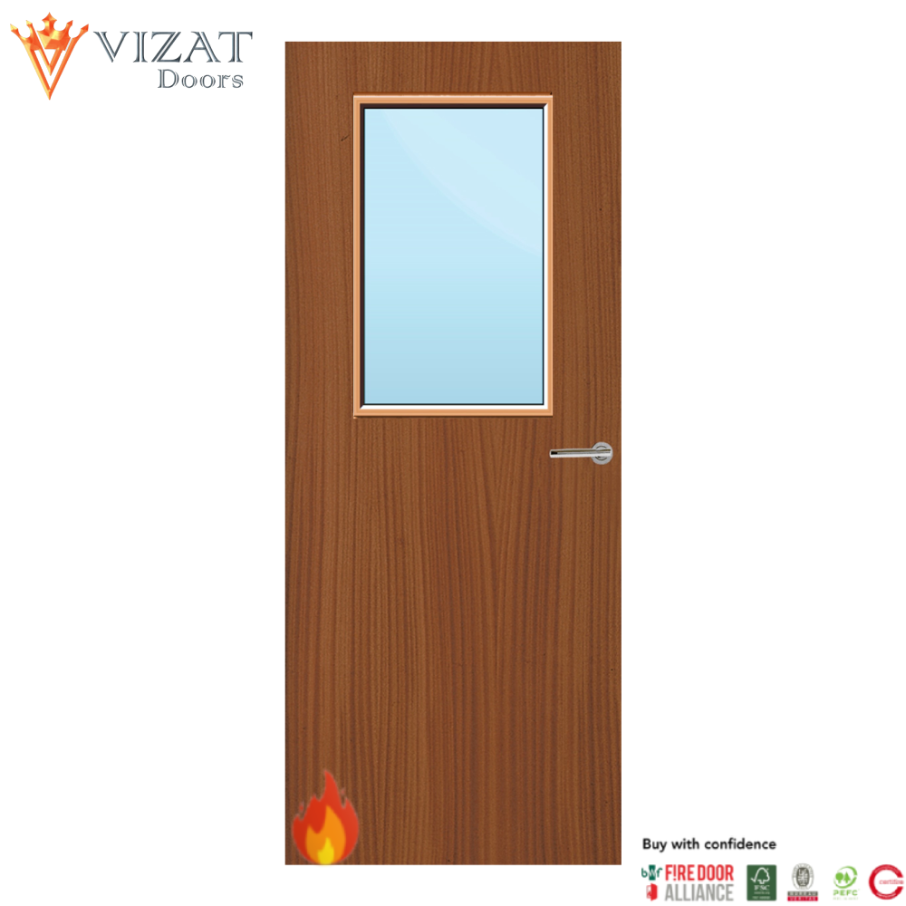 Sapele Veneer 2G Glazed FD30 Internal Fire Door