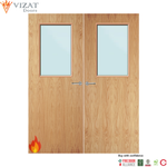 Load image into Gallery viewer, Oak Veneer 2G Glazed Pair FD60 Internal Fire Door
