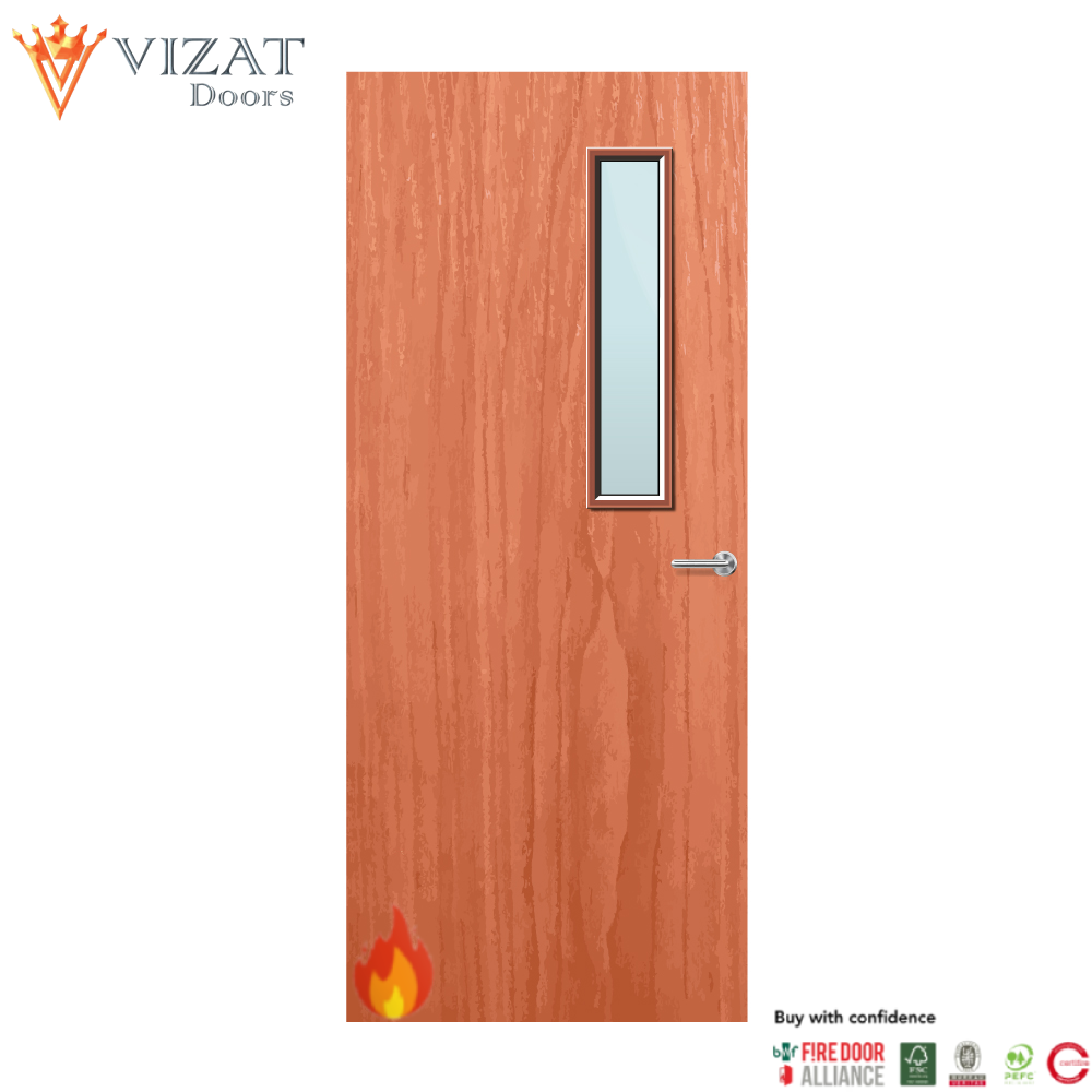 Cherry Veneer 3G Glazed FD60 Internal Fire Door