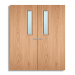 Load image into Gallery viewer, Plywood Paint Grade 3G Glazed Pair FD60 Internal Fire Door