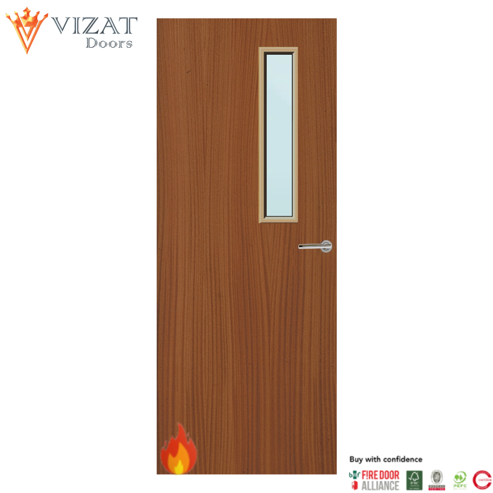 Sapele Veneer 3G Glazed FD30 Internal Fire Door
