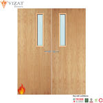 Load image into Gallery viewer, Oak Veneer 3G Glazed Pair FD60 Internal Fire Door