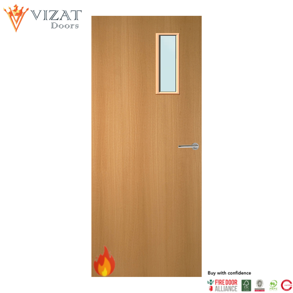 Beech Veneer 4G Glazed FD30 Internal Fire Door