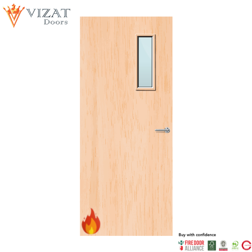 Maple Veneer 4G Glazed FD30 Internal Fire Door