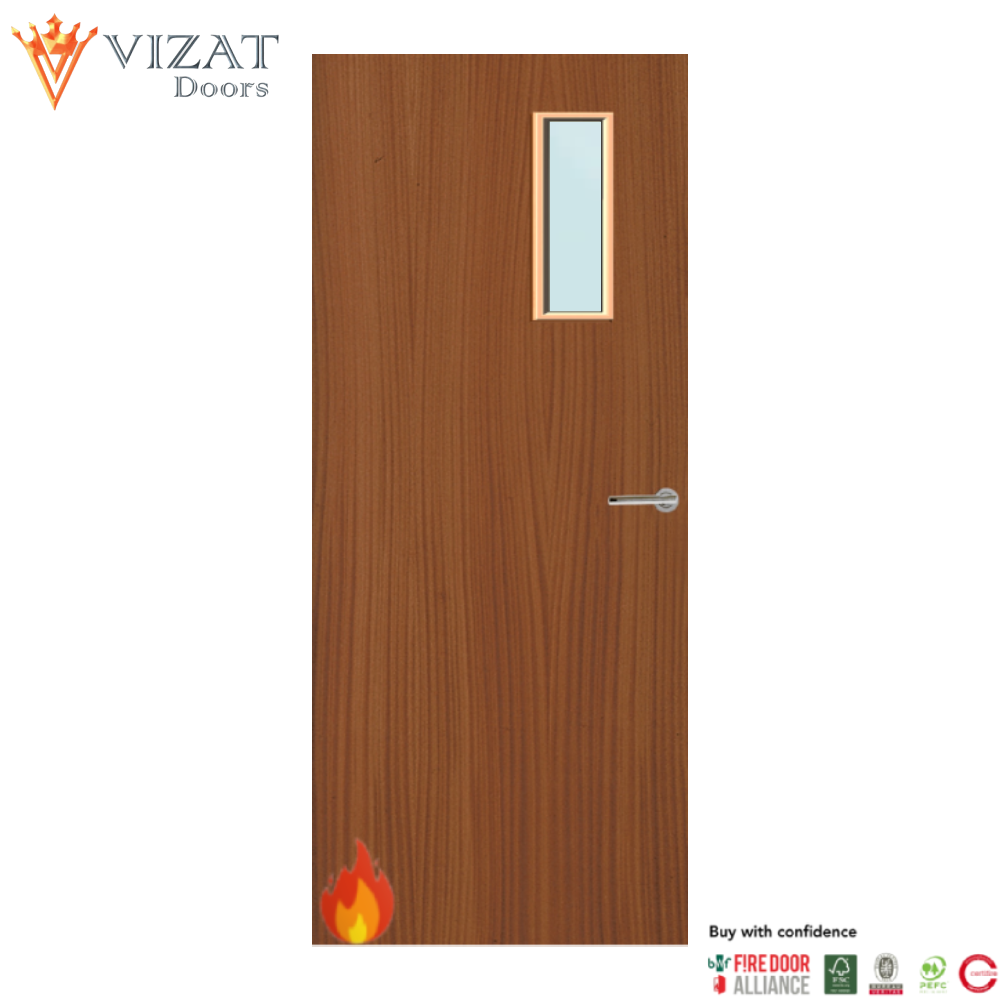Sapele Veneer 4G Glazed FD60 Internal Fire Door